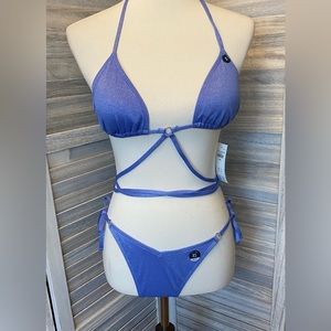 NWT Hollister Purple Sparkle String Bikini